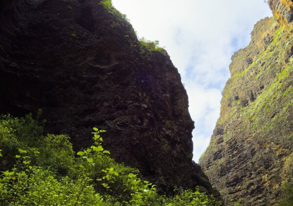 Gogrge with brown volcanic walls on tenerife