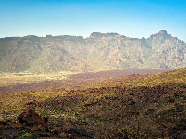 View of the teide caldera, volcanic landscape