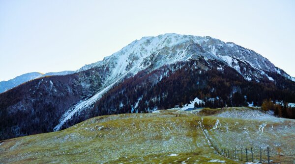 view of the schneeberg, 2076m, in winter from the Almreserlhaus