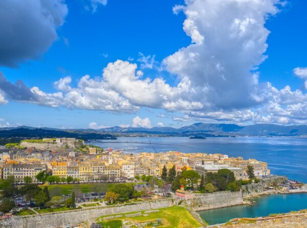 view of the old town of kerkyra from the old fortress