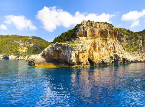 Rocky coast of paxos, greece