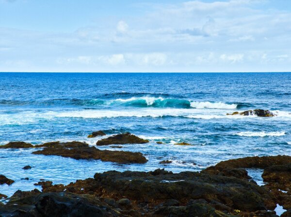 View of the atlantic ocean at punta del hidalgo, tenerife