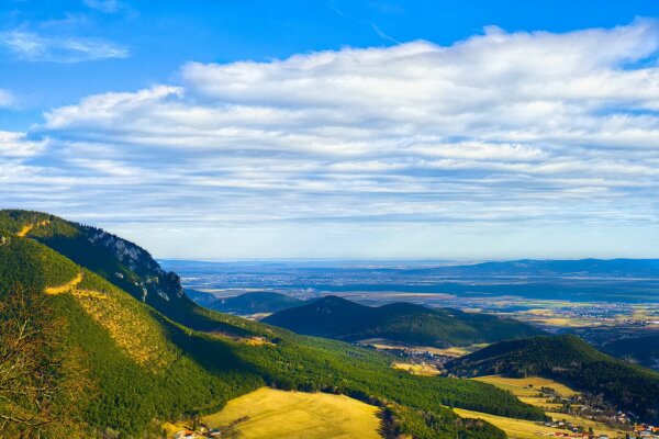 View from the geländehütte near grünbach am schneeberg,  lower austria, early spring