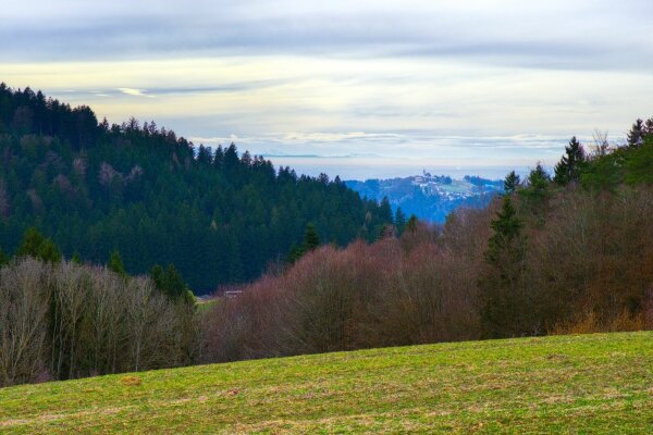 Early spring landscape at rechberg, upper austria