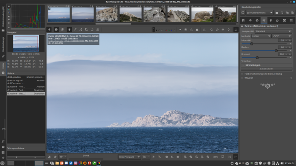 Editing (own image) in Rawtherapee. Linux Mint. 