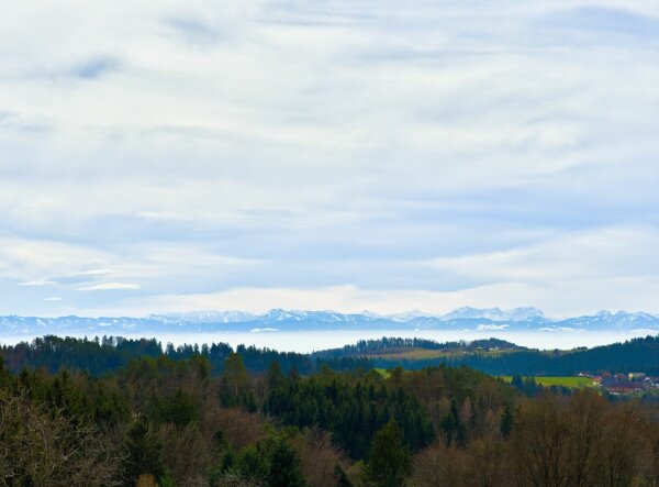 View of the alps from the naturpark mühlviertel near rechberg, upper austria