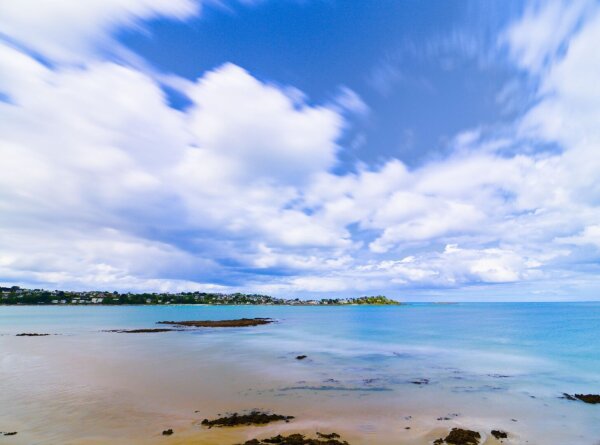 Beach on the presqu'ile de kercoz in bretagne, france