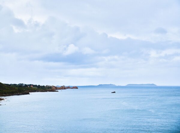 The atlantic at ploumanac'h, bretagne, rainy weather