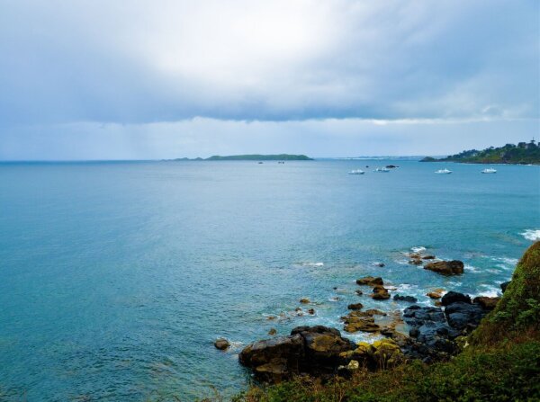 Coast at ploumanac'h at rainy weather