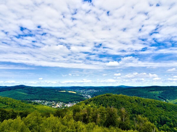 View of the wienerwald from the viewpoint rudolfshöhe near purkersdorf