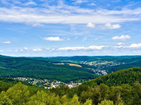 View of the wienerwald from the viewpoint rudolfshöhe, lower austria