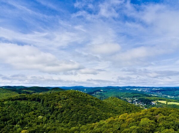 View of the wienerwald from the viewpoint josefswarte near Perchtoldsdorf