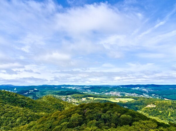 View of the wienerwald from the viewpoint josefswarte near Perchtoldsdorf