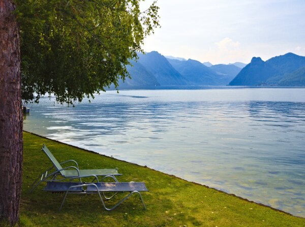 View of the traunsee from the east shore