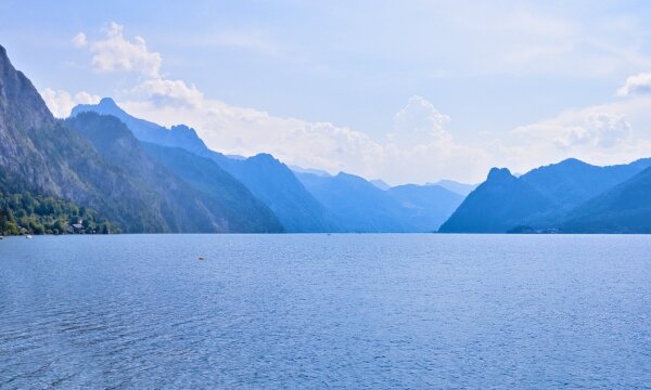 View of the traunsee from gmunden