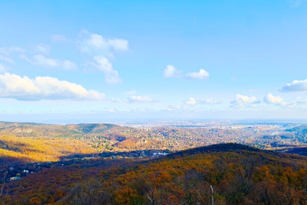 View from hárshegy, budapest, in early november